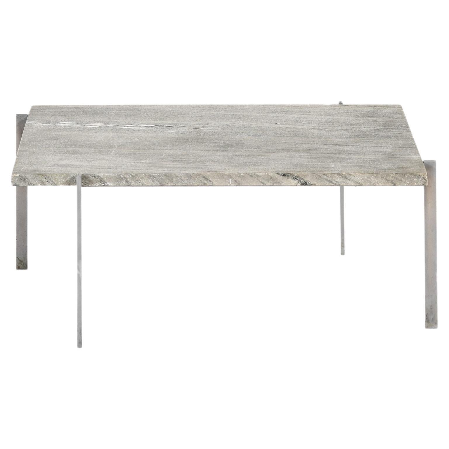 Coffee Table in Steel with Cipollini Marble Top by Poul Kjærholm, 1950s For Sale