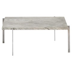 Coffee Table in Steel with Cipollini Marble Top by Poul Kjærholm, 1950s