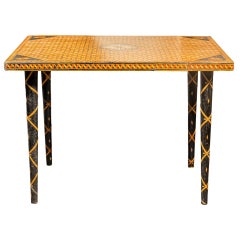 Vintage Coffee Table in Straw Marquetry, France, circa 1960