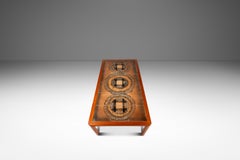 Coffee Table in Teak w/ Ceramic Mosaic Inlay, Johannes Andersen, Denmark, 1970s