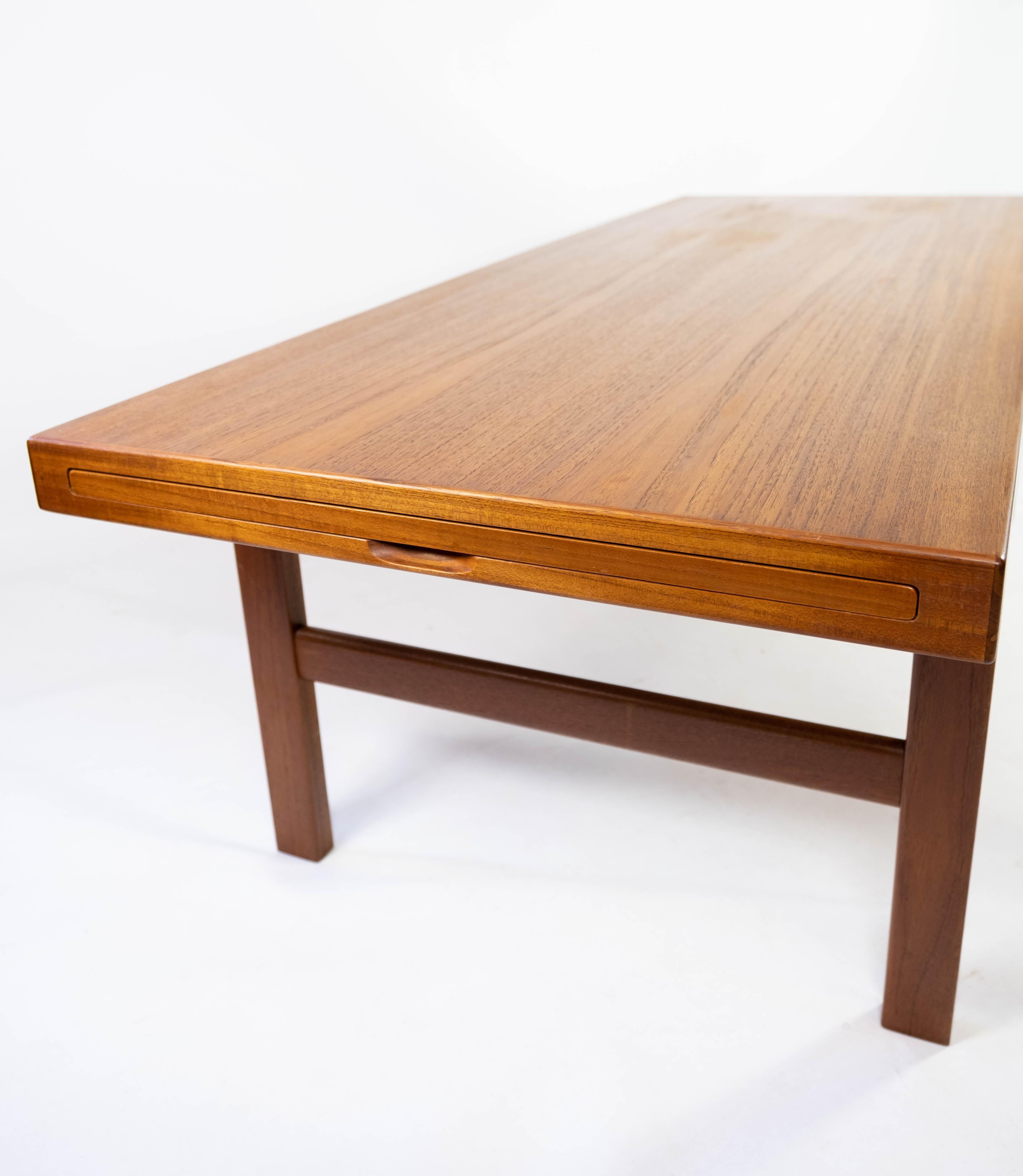 Mid-20th Century Coffee Table Made In Teak With Extension Plate, Danish Design From 1960s For Sale