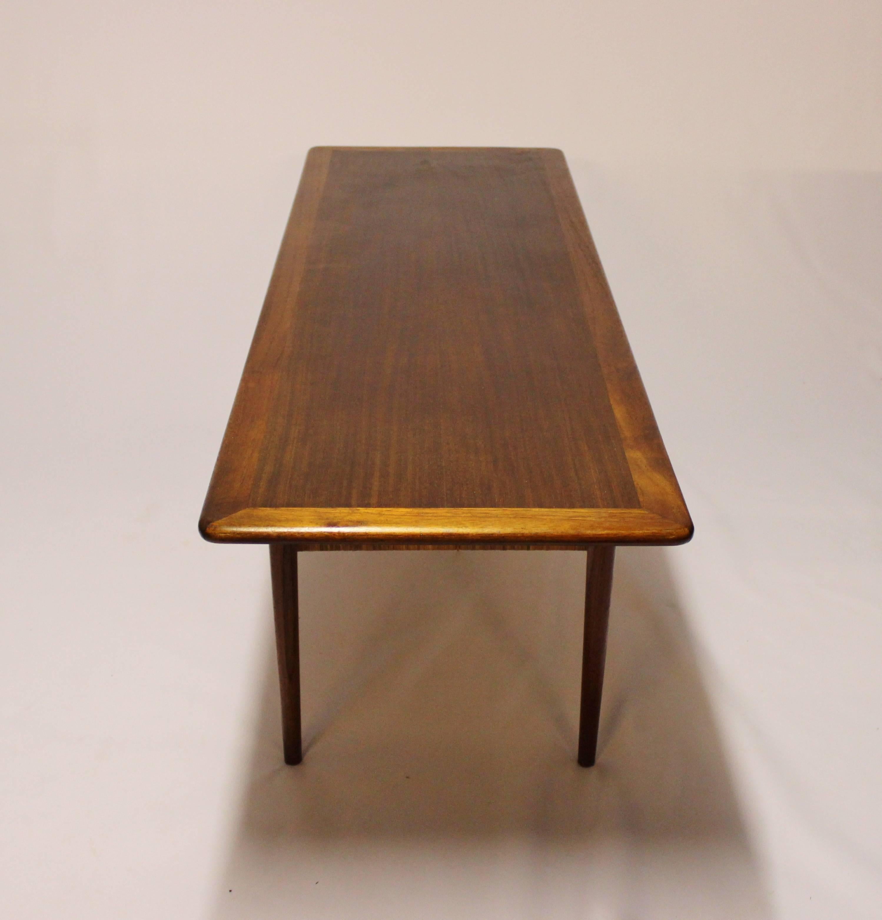 Coffee Table in Teak with Paper Cord Shelf of Danish Design, 1960s In Good Condition In Lejre, DK