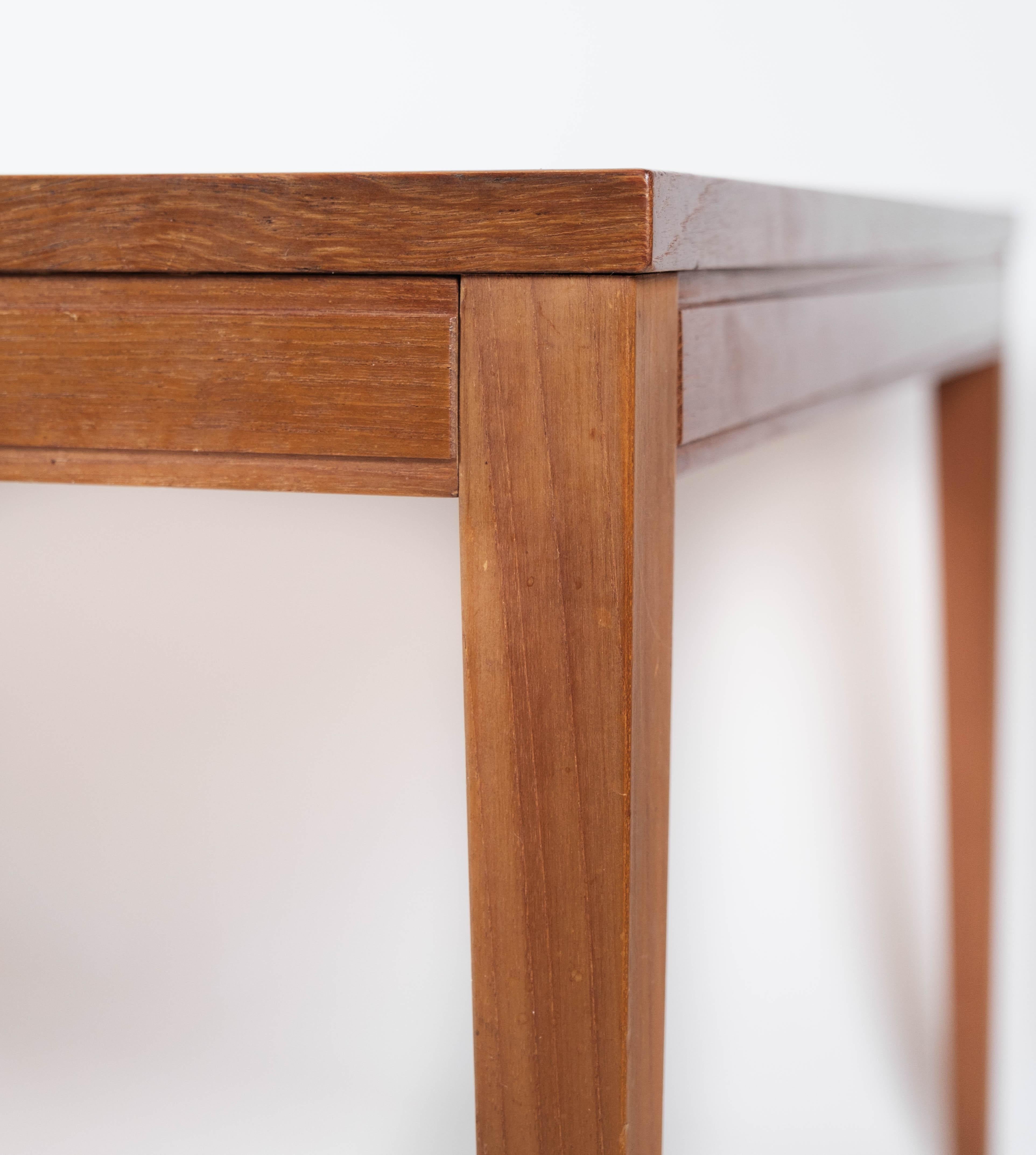 Mid-20th Century Coffee Table Made In Teak With Red Tiles From 1960s For Sale