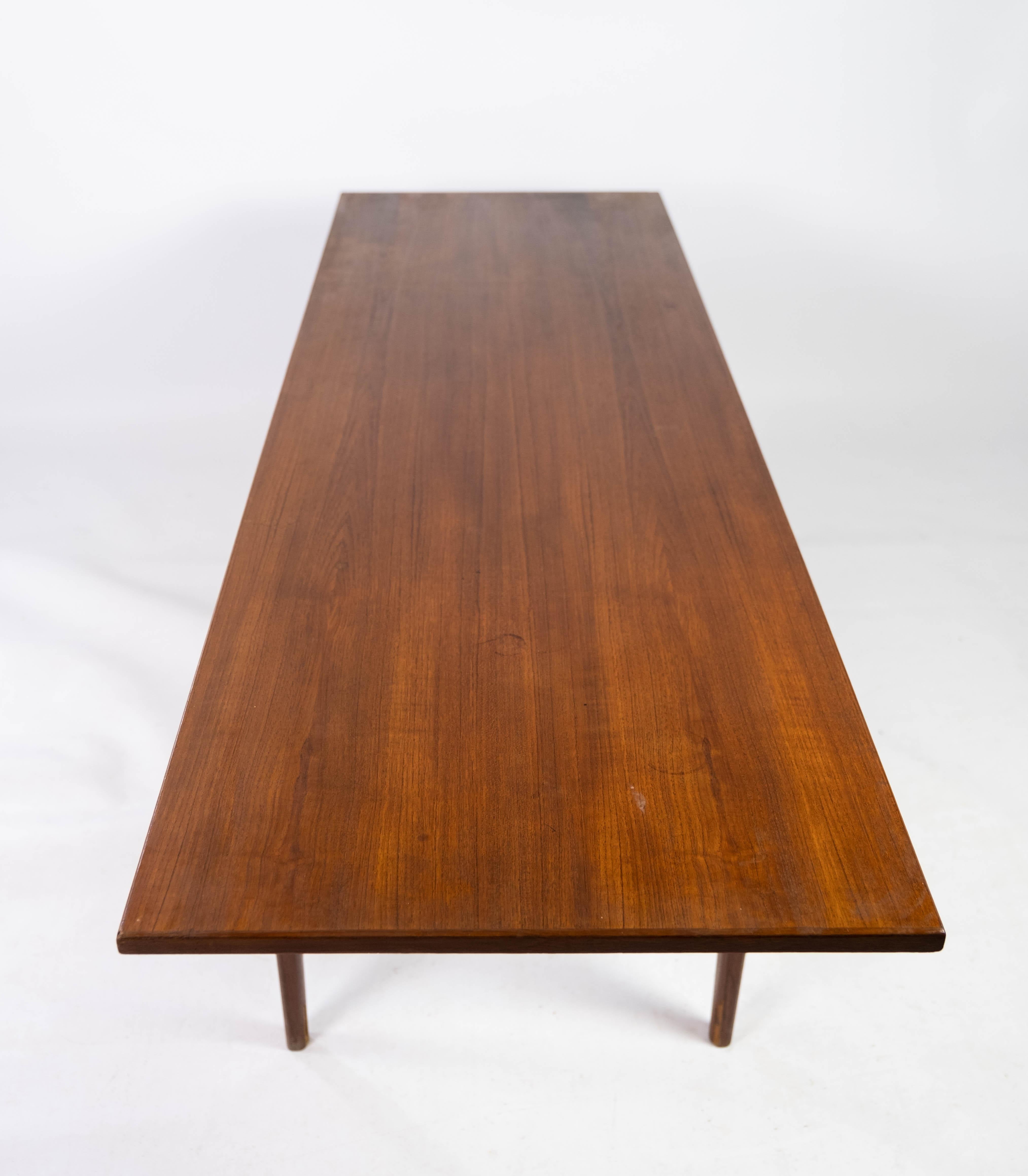 Coffee Table Made In Teak With Shelf, Danish Design From 1960s For Sale 7
