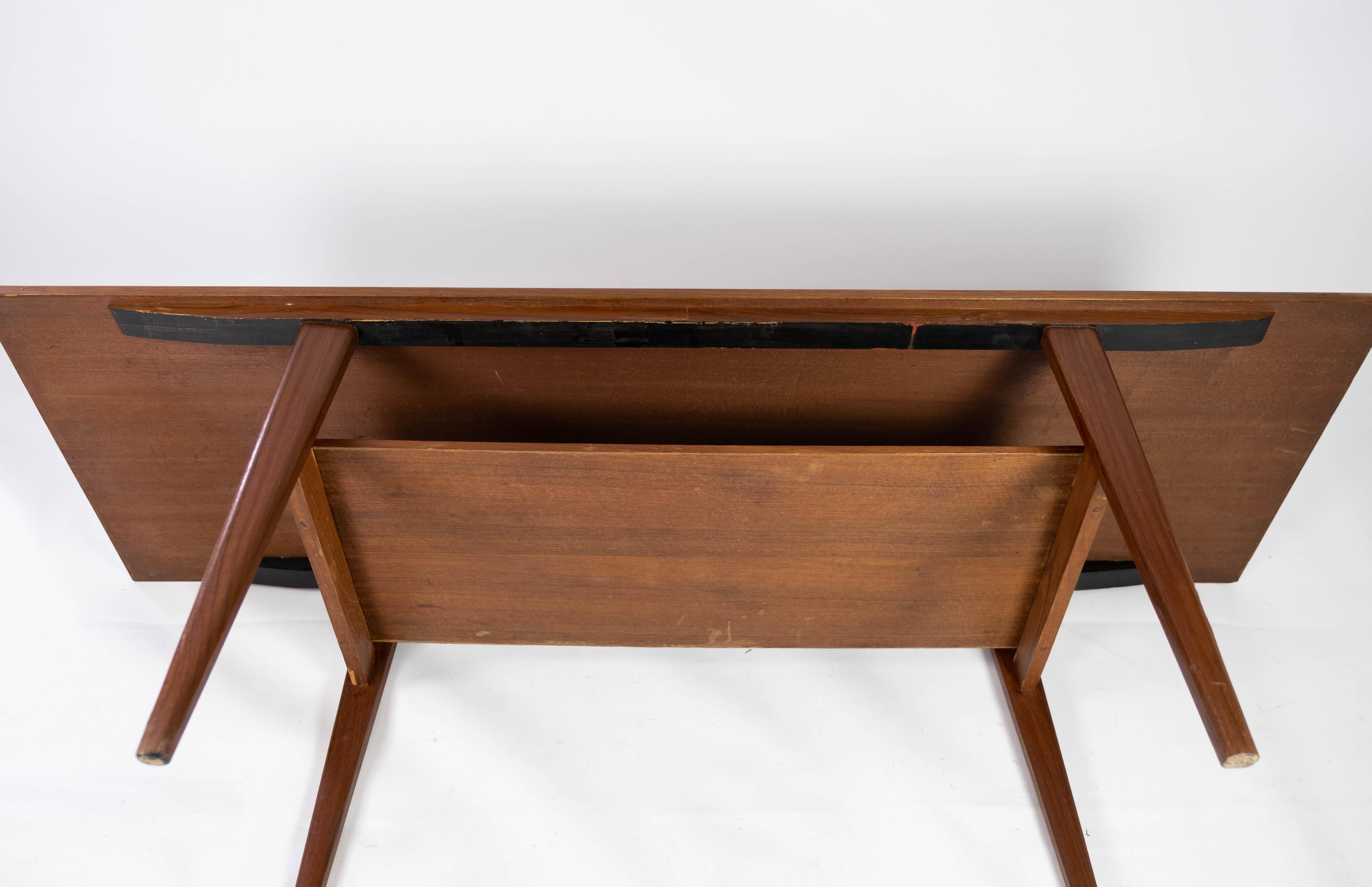 Coffee Table Made In Teak With Shelf, Danish Design From 1960s For Sale 9