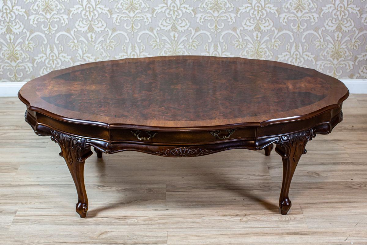 Belgian Oval Coffee Table in the Louis Philippe Type, Circa 1980s-1990s