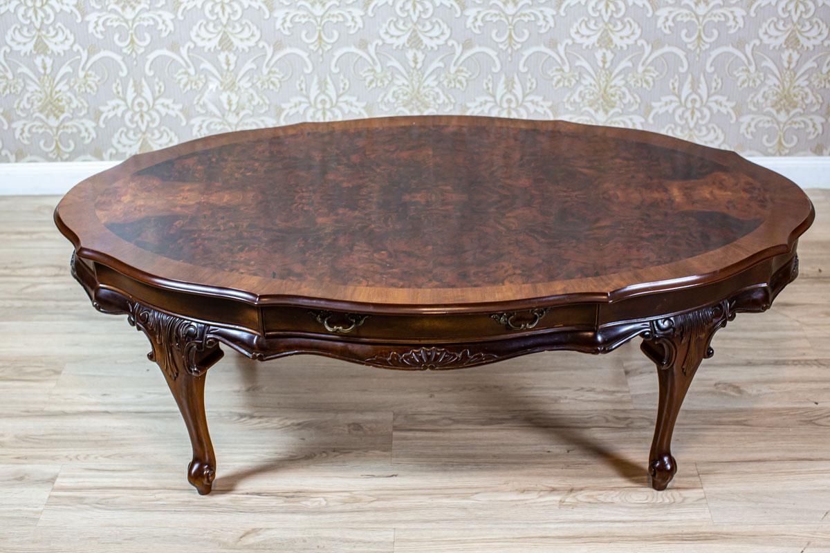 Oval Coffee Table in the Louis Philippe Type, Circa 1980s-1990s In Good Condition In Opole, PL