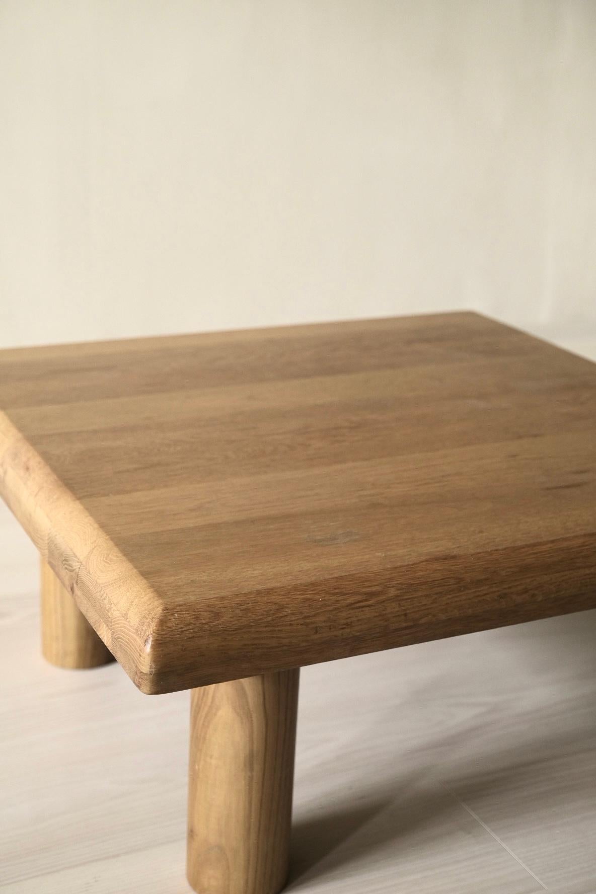 Oak Coffee Table in the Manner of Charlotte Perriand, 1960s For Sale