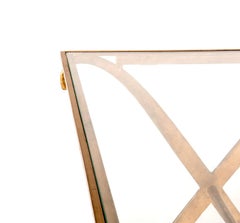 Coffee Table in the Manner of Maison Ramsay, in Hammered Guilt Metal France 1950