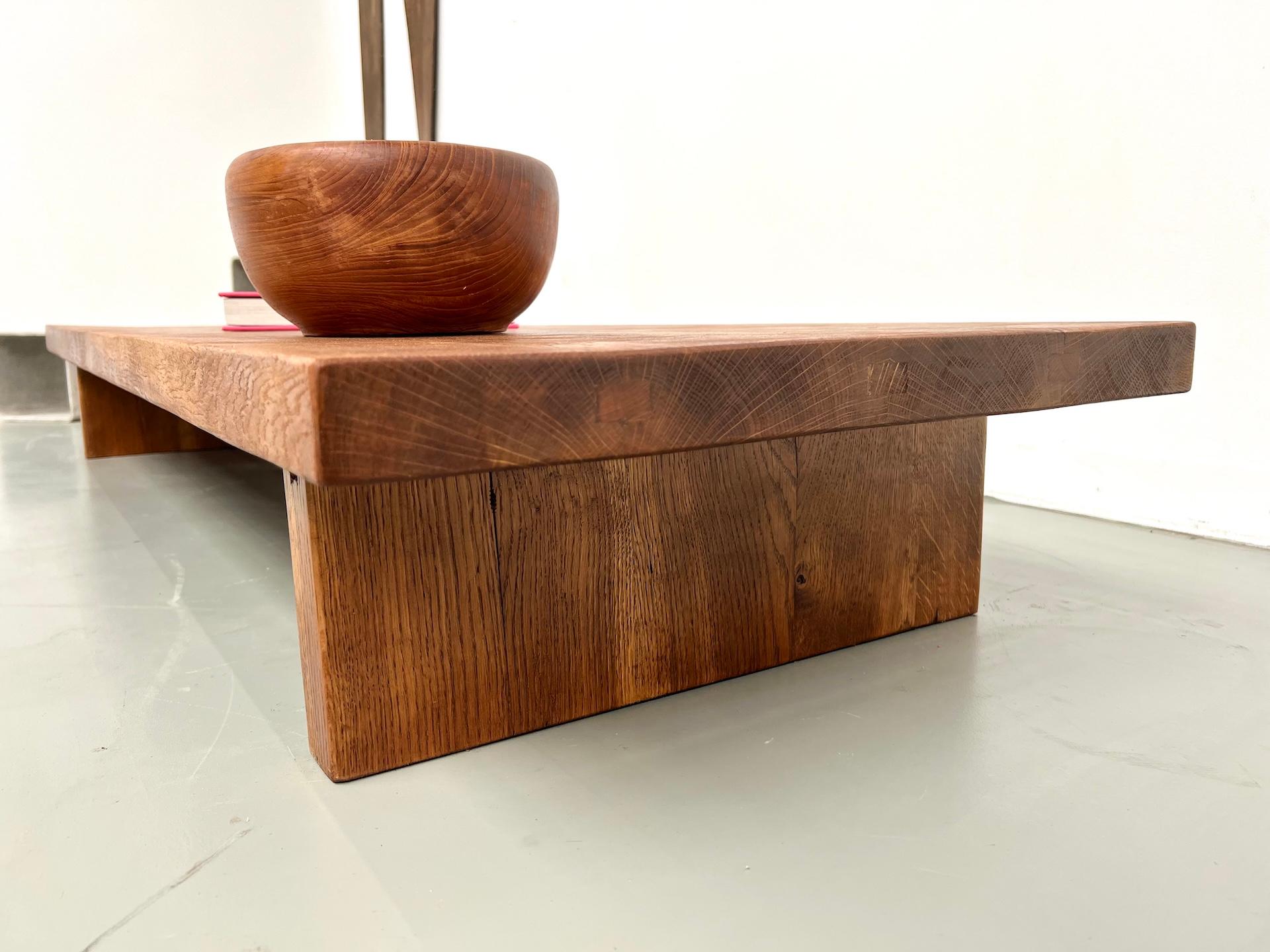 Coffee table, in the manner of Pierre Chapo, crafted in the 1950s. In Good Condition For Sale In LYON, FR