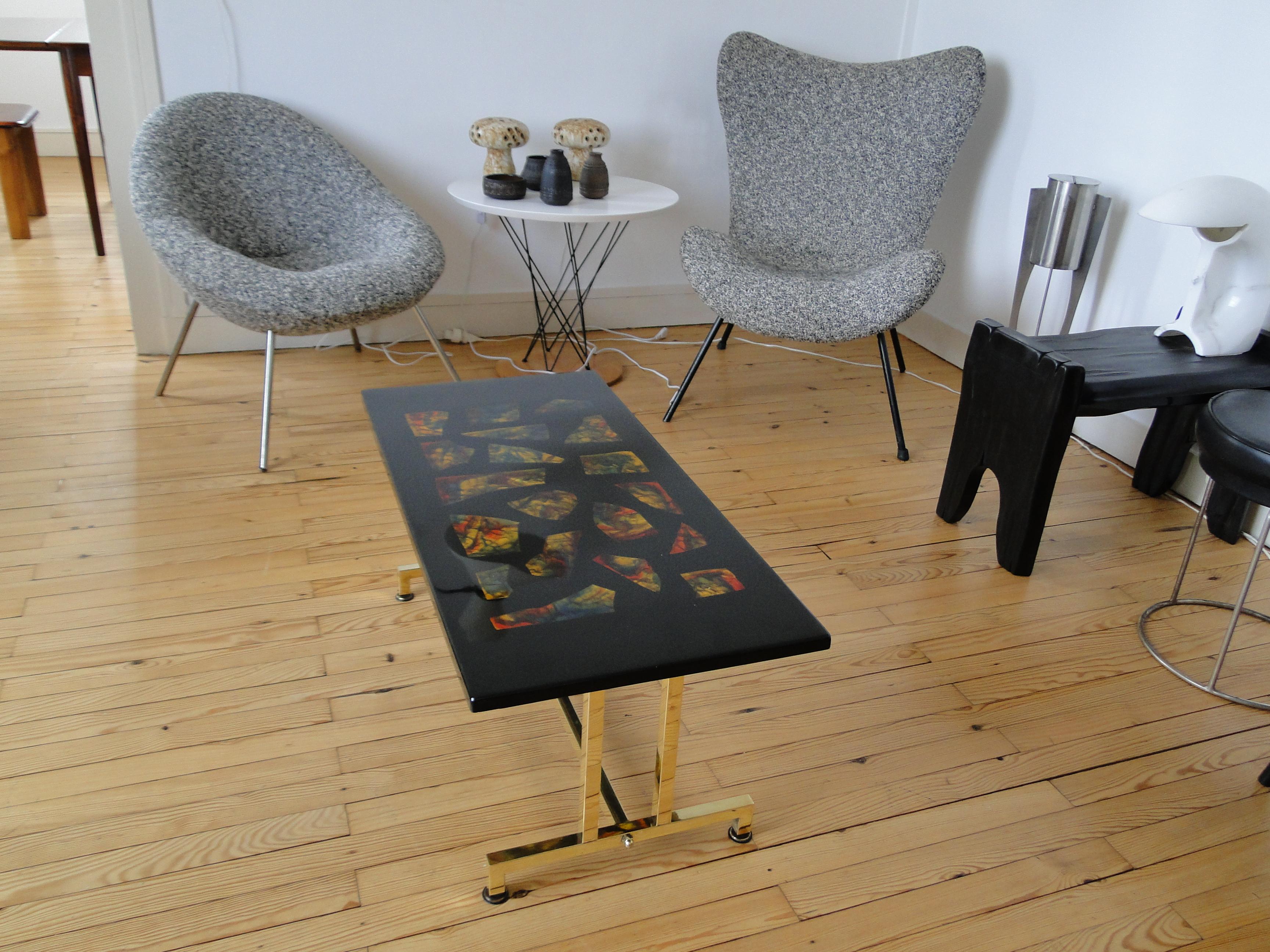 Mid-Century Modern Coffee Table in the Style of Jacques Avoinet For Sale
