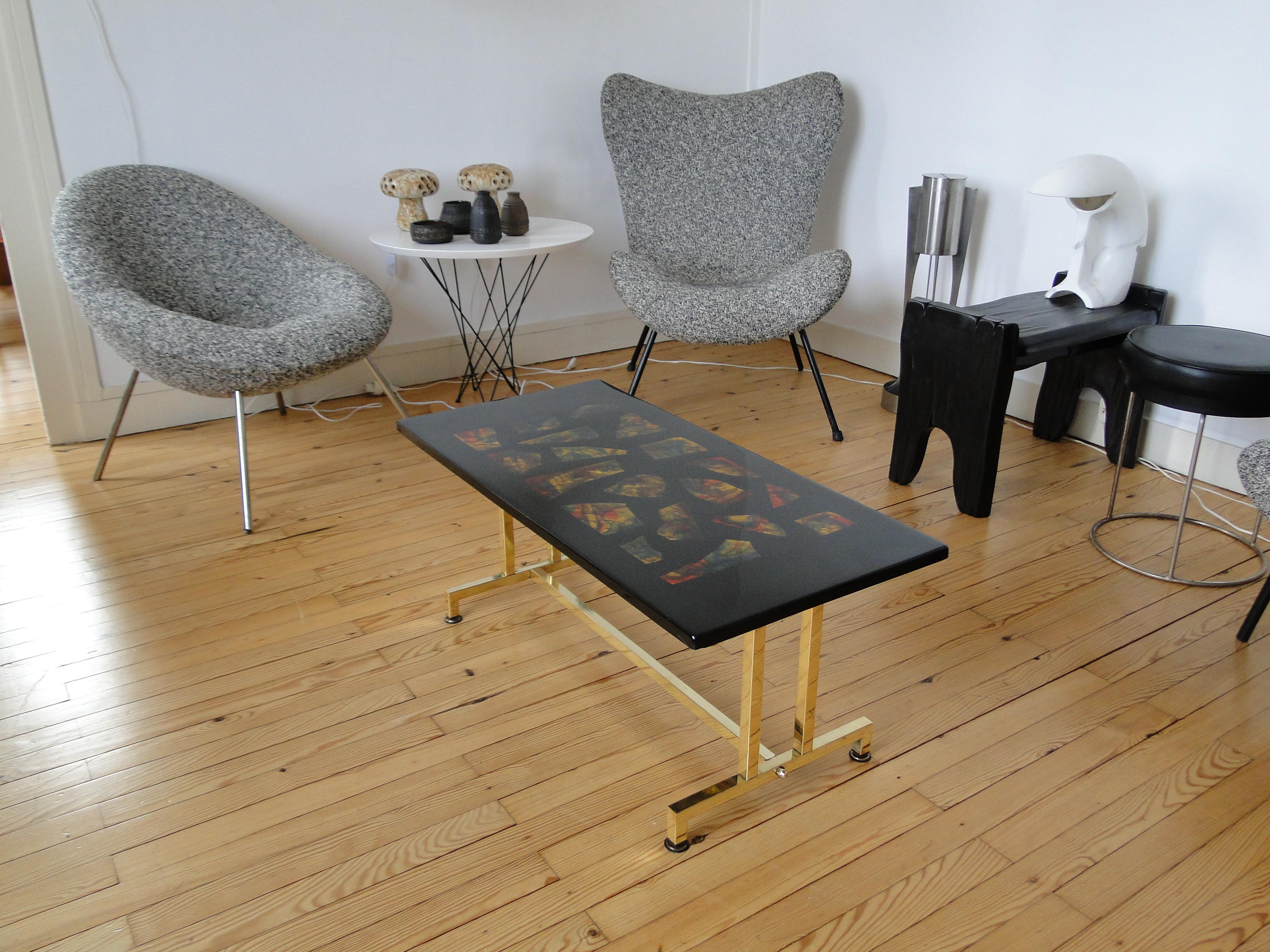 Coffee Table in the Style of Jacques Avoinet In Good Condition For Sale In Lège Cap Ferret, FR