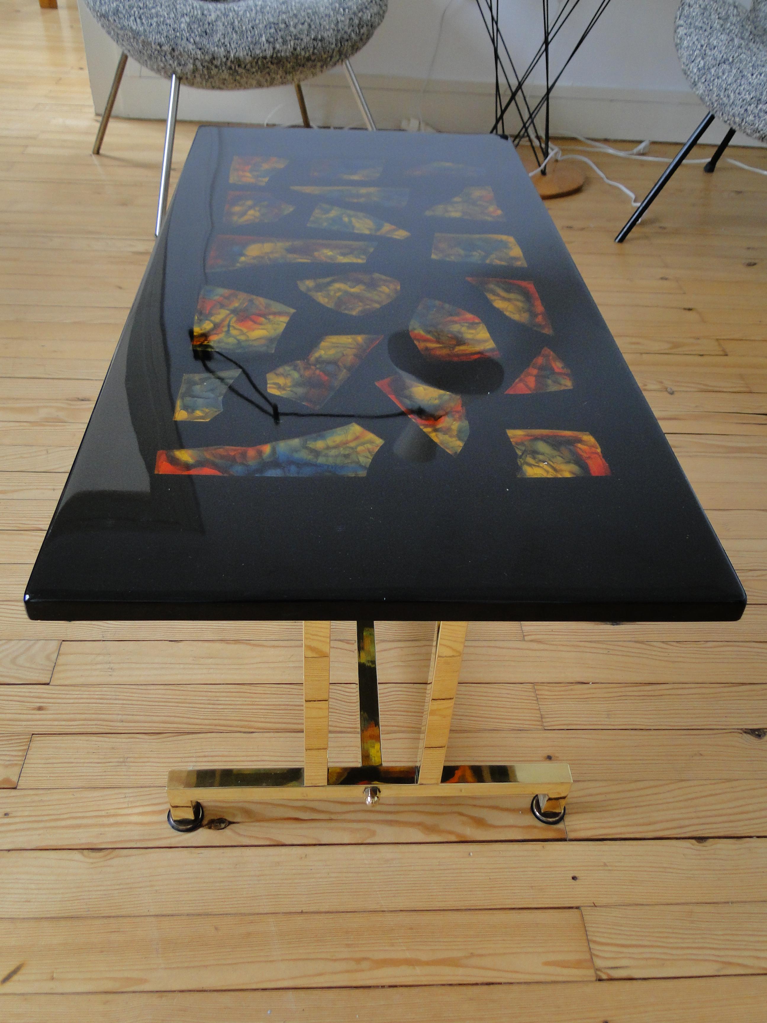Metal Coffee Table in the Style of Jacques Avoinet For Sale