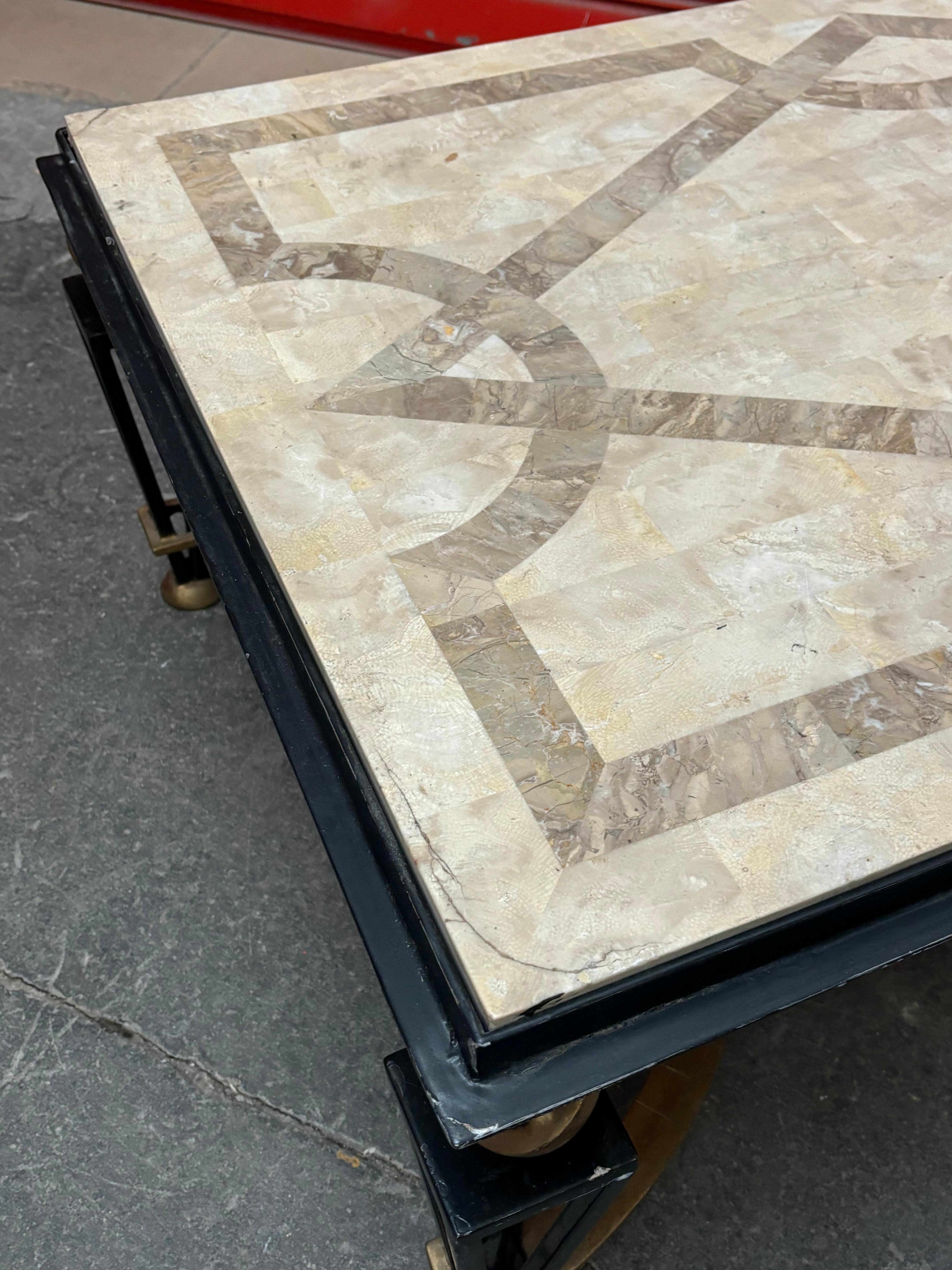 Metal Coffee table in the style of the french 40s For Sale