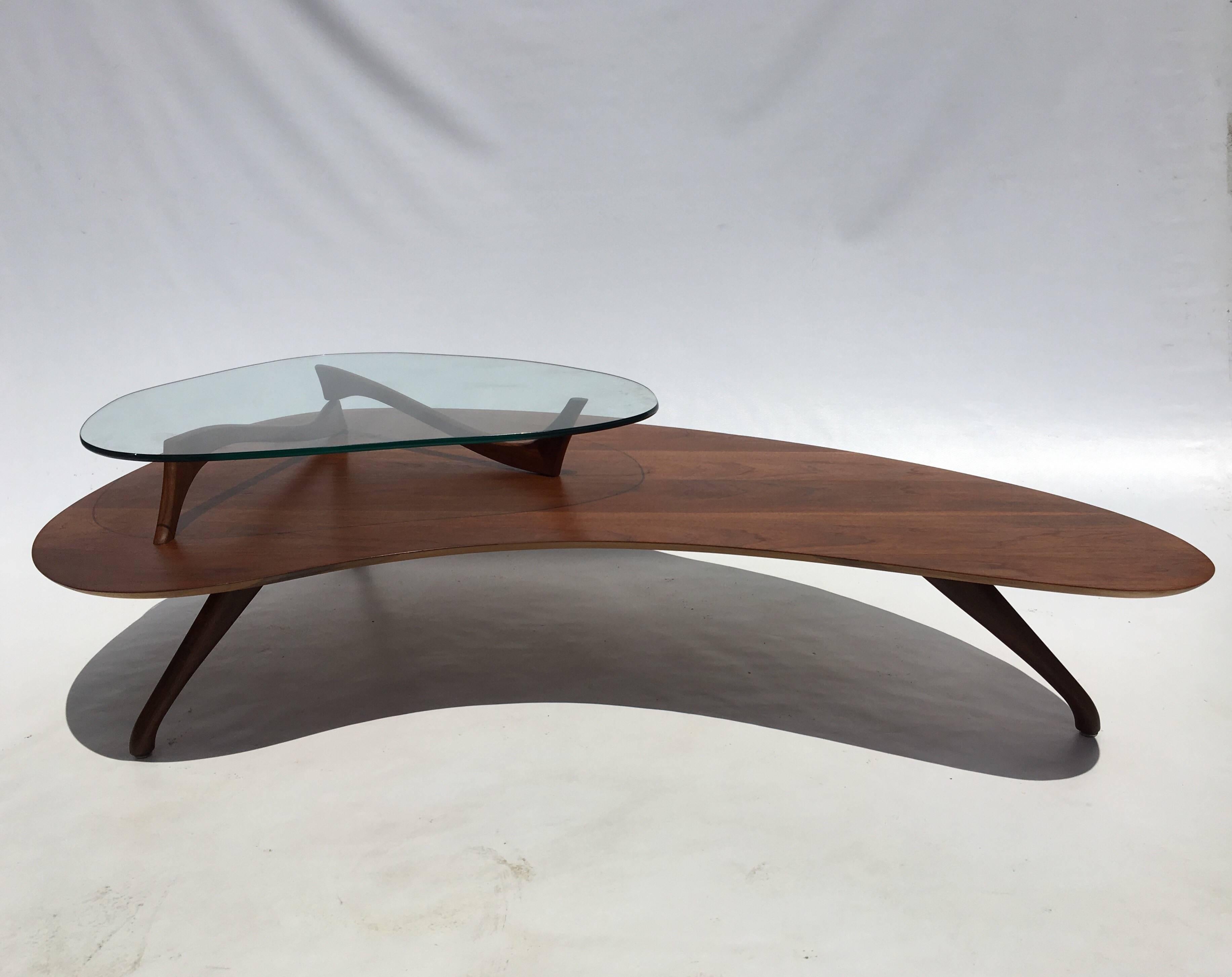 Glass Coffee Table in the Style of Vladimir Kagan
