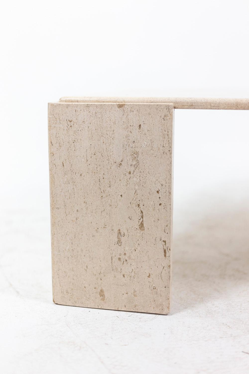 Coffee Table in Travertine, 1970s 1