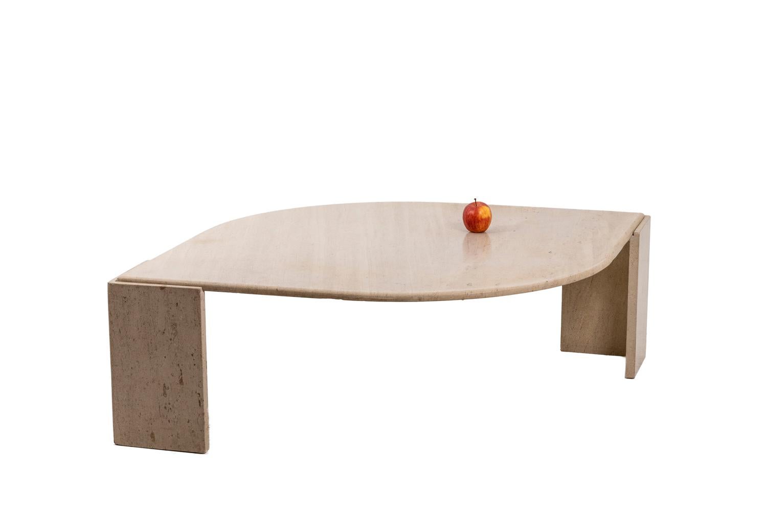 Coffee Table in Travertine, 1970s 3