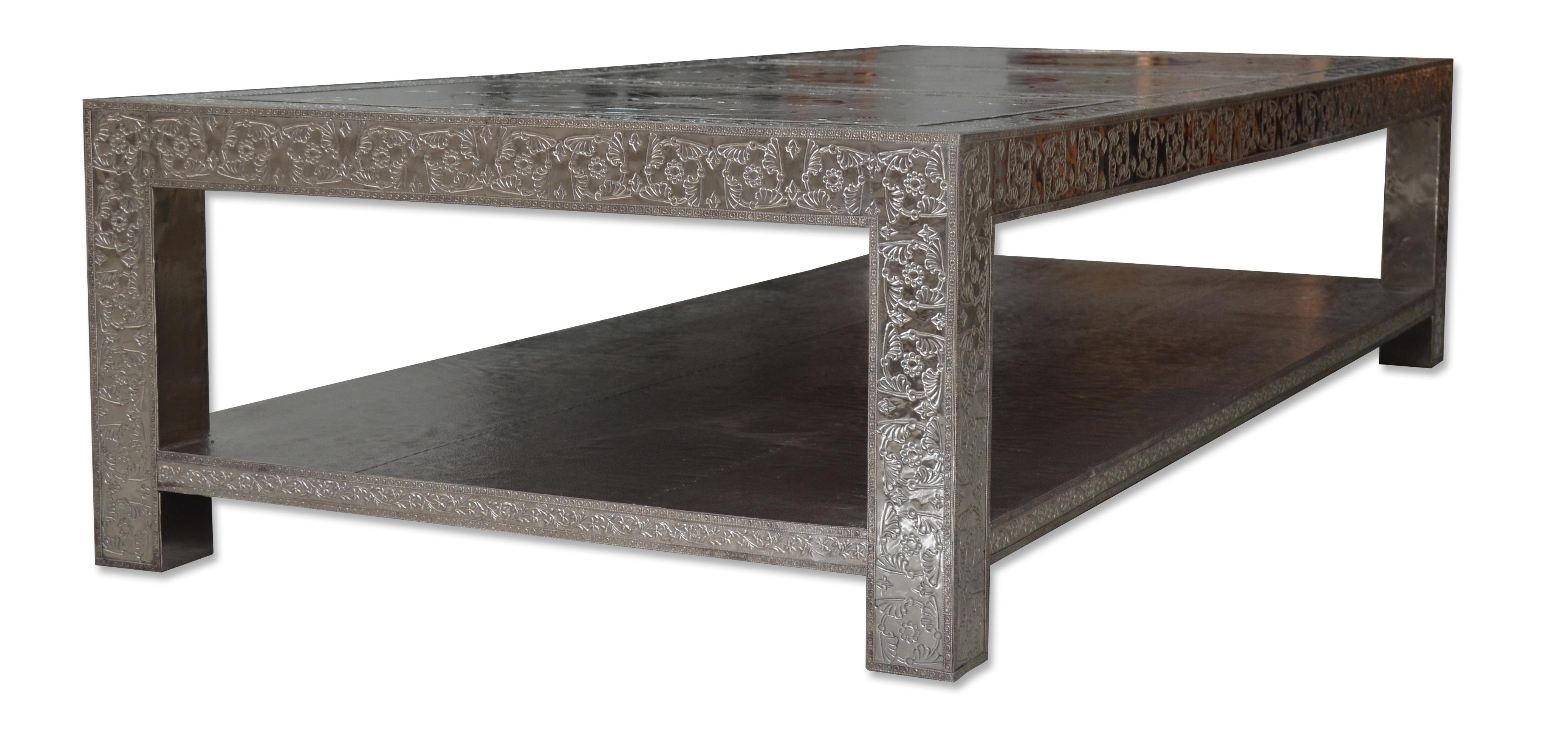 Indian Three Lotus Coffee Table in White Bronze by Stephanie Odegard For Sale