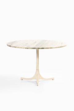 Coffee Table in White Metal and Marble Top Attributed To George Nelson, 1960's