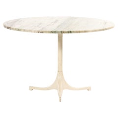 Coffee Table in White Metal and Marble Top Attributed To George Nelson, 1960's