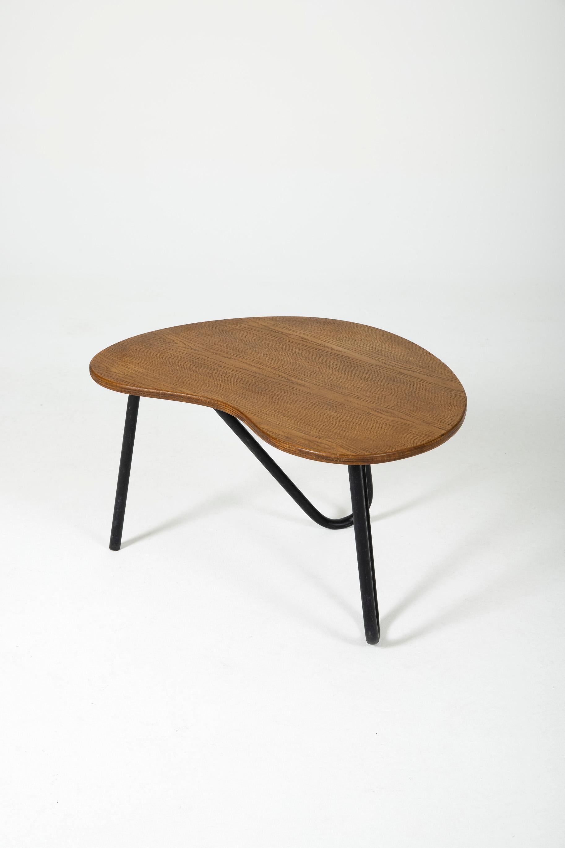 Coffee table in wood by Perfacto Pierre Guariche In Good Condition In PARIS, FR