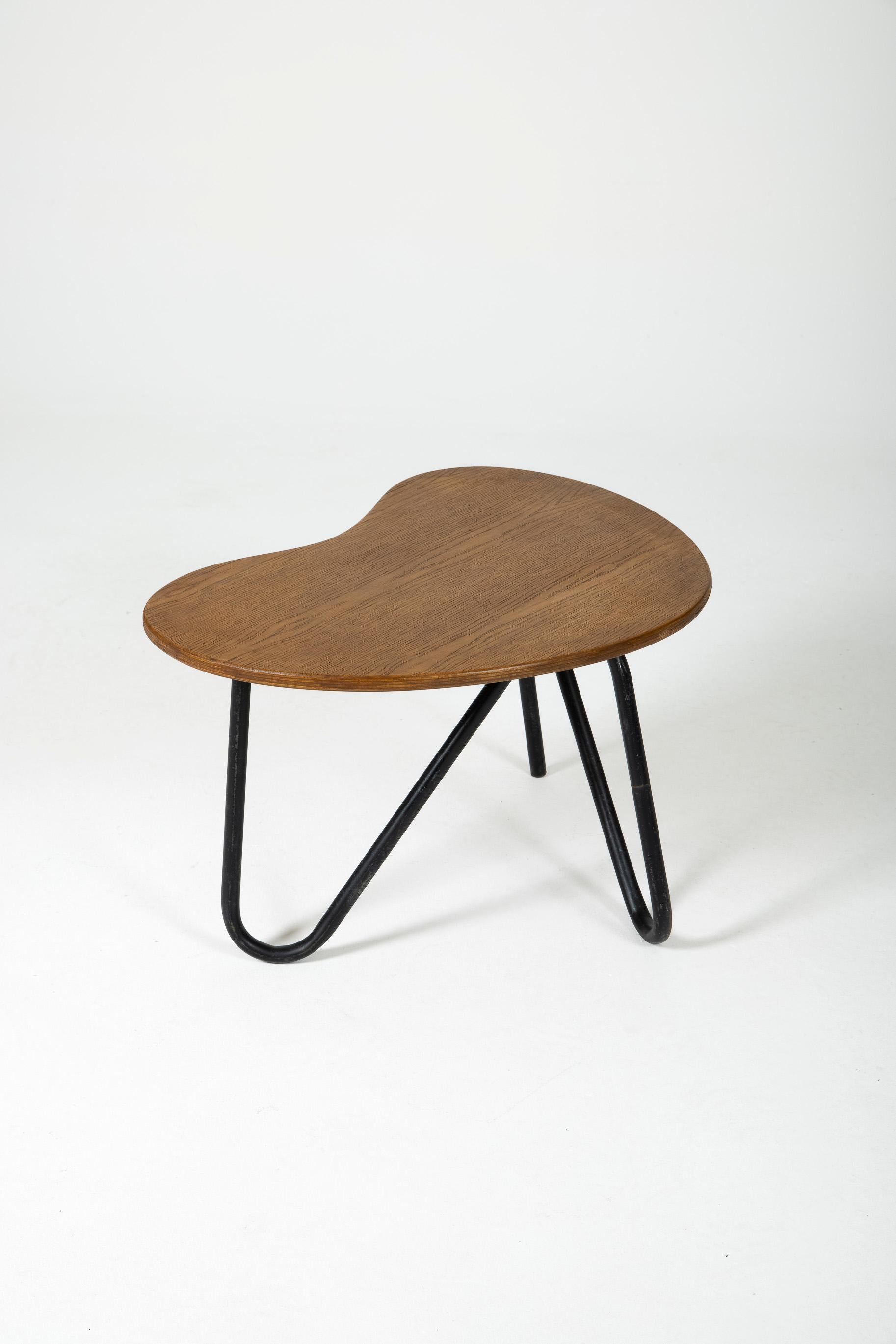 Metal Coffee table in wood by Perfacto Pierre Guariche