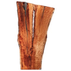 Cherry Wood Coffee Table Pyrite Apotholite Inlay Lucite Base by Danna Weiss