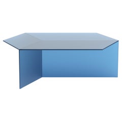 Isom Oblong 120 cm Couchtisch Satiniertes Glas Blau, Sebastian Scherer Neo/Craft