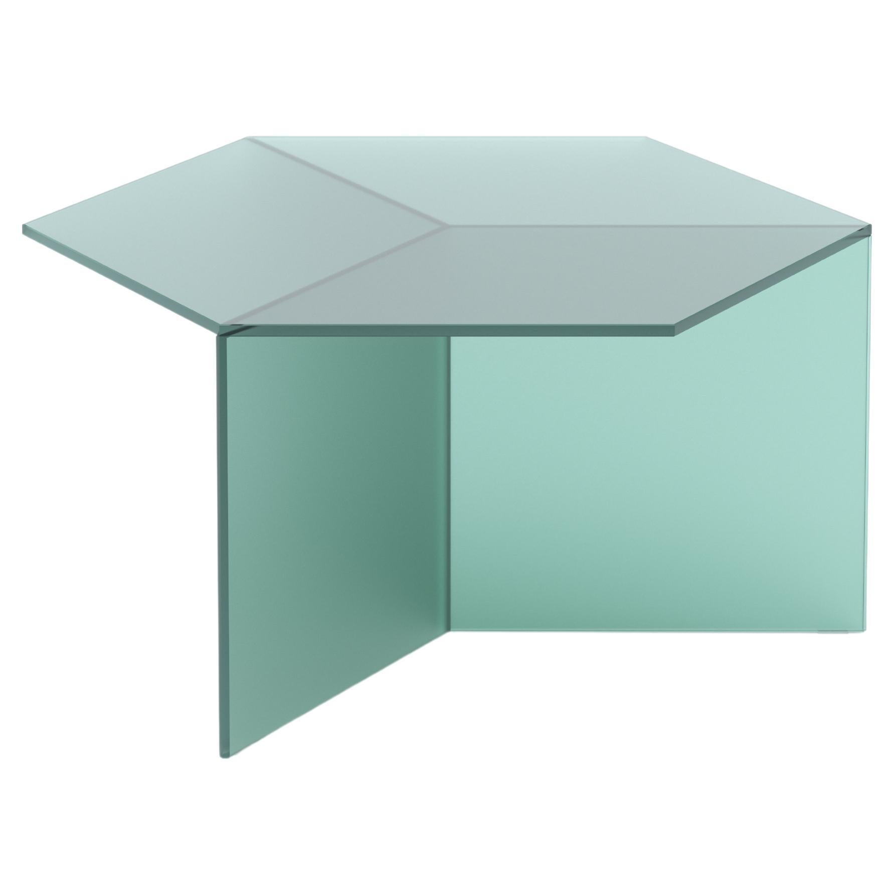 Isom Square 70 cm Coffee Table Satin Glass Green, Sebastian Scherer Neo/Craft
