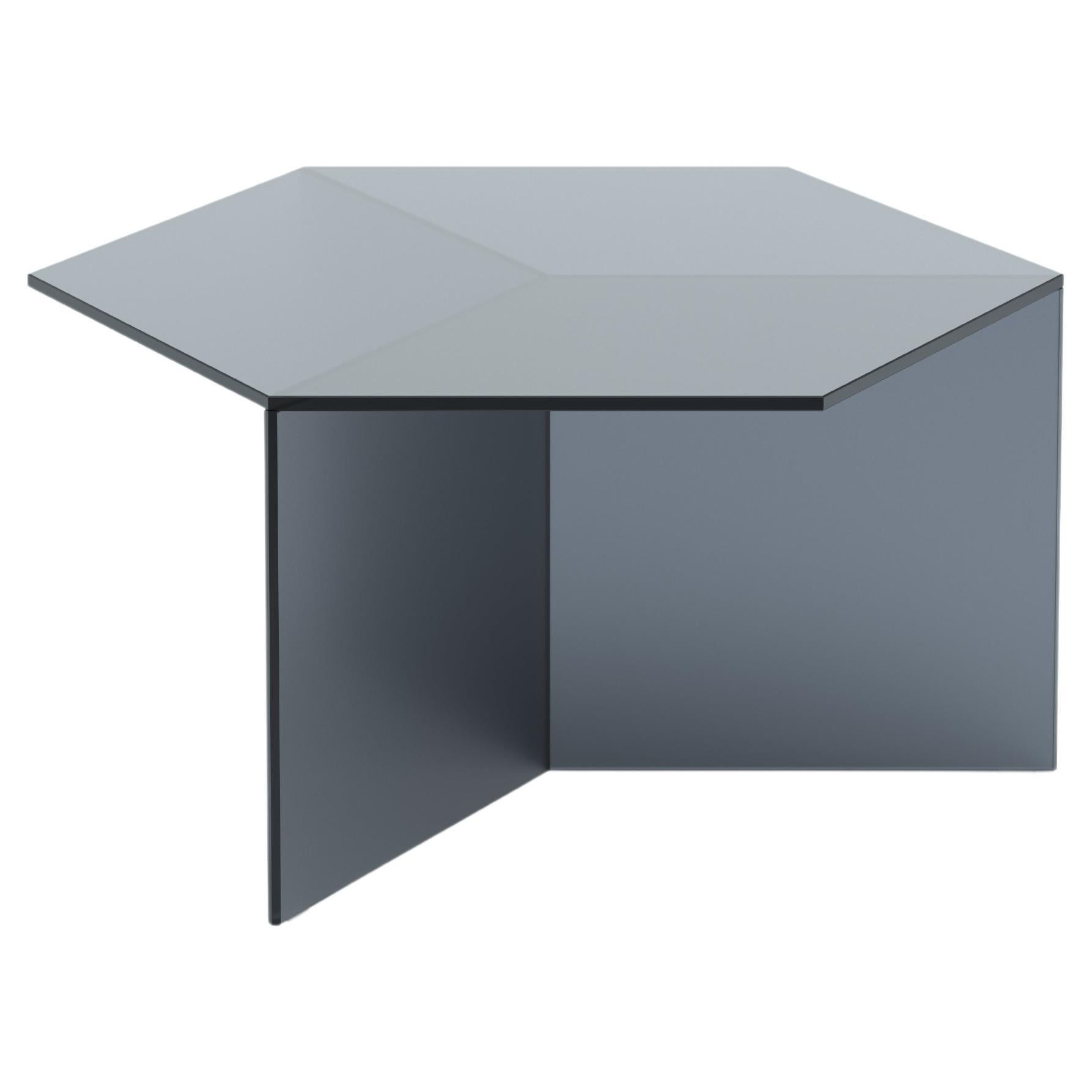 Isom Square 70 cm Coffee Table Satin Glass Black, Sebastian Scherer Neo/Craft For Sale