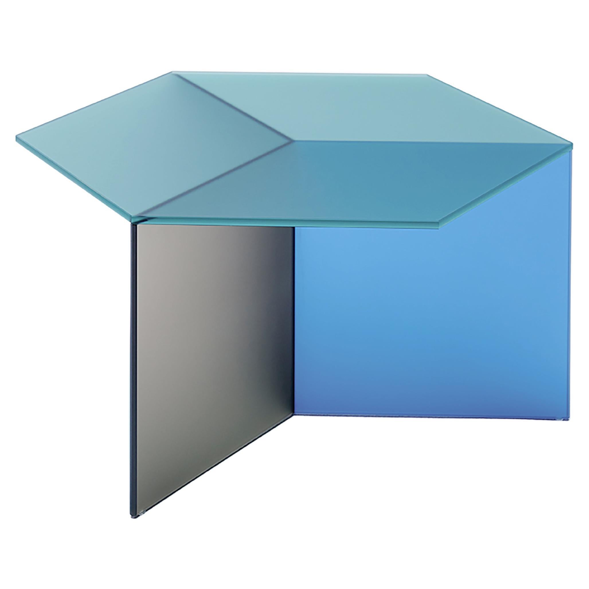 Isom Square 70 cm Coffee Table Satin Glass Multi, Sebastian Scherer Neo/Craft For Sale