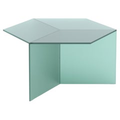 Isom Square 80 cm Coffee Table Satin Glass Green, Sebastian Scherer Neo/Craft
