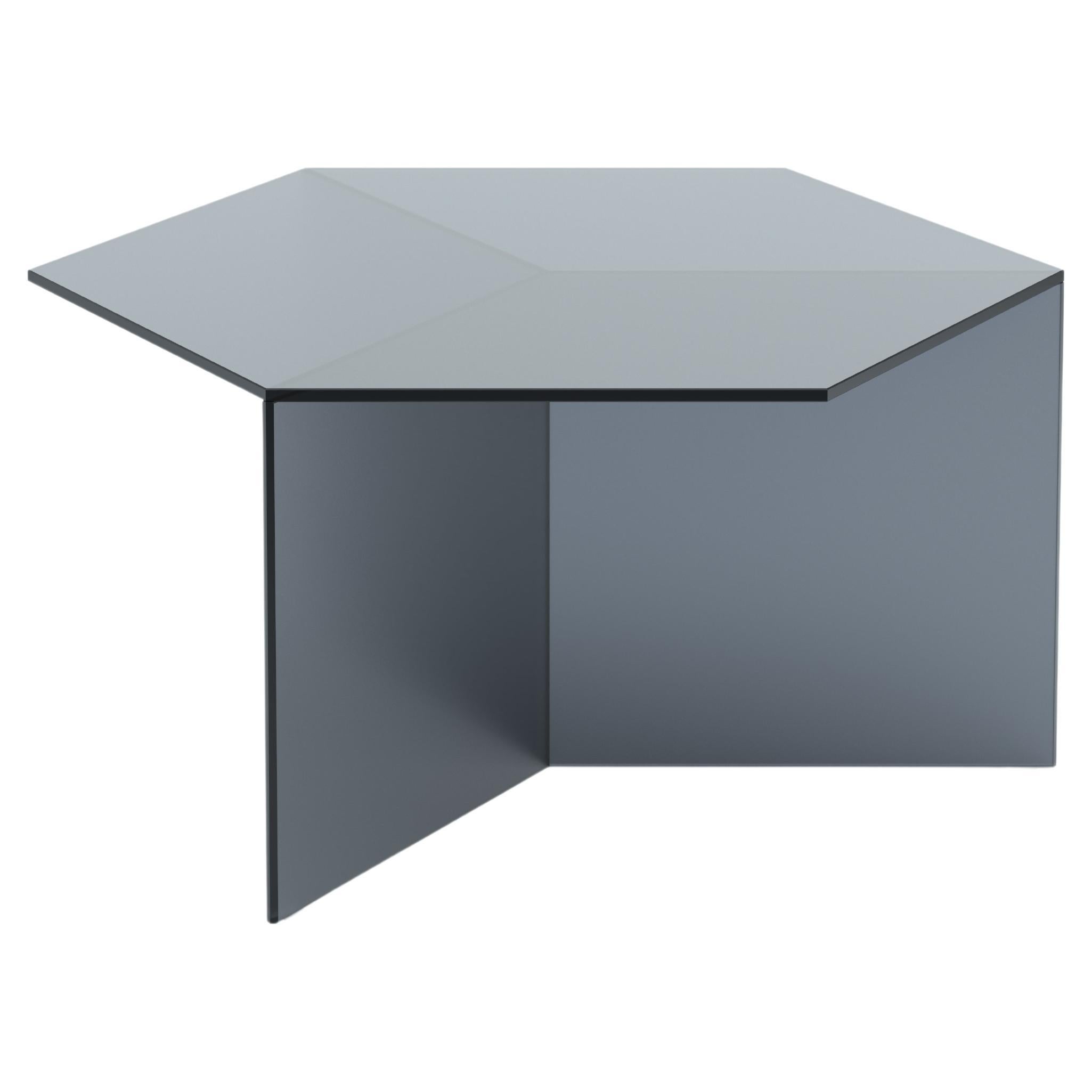 Isom Quadratischer 80 cm Couchtisch aus Satinglas in Schwarz, Sebastian Scherer Neo/Craft