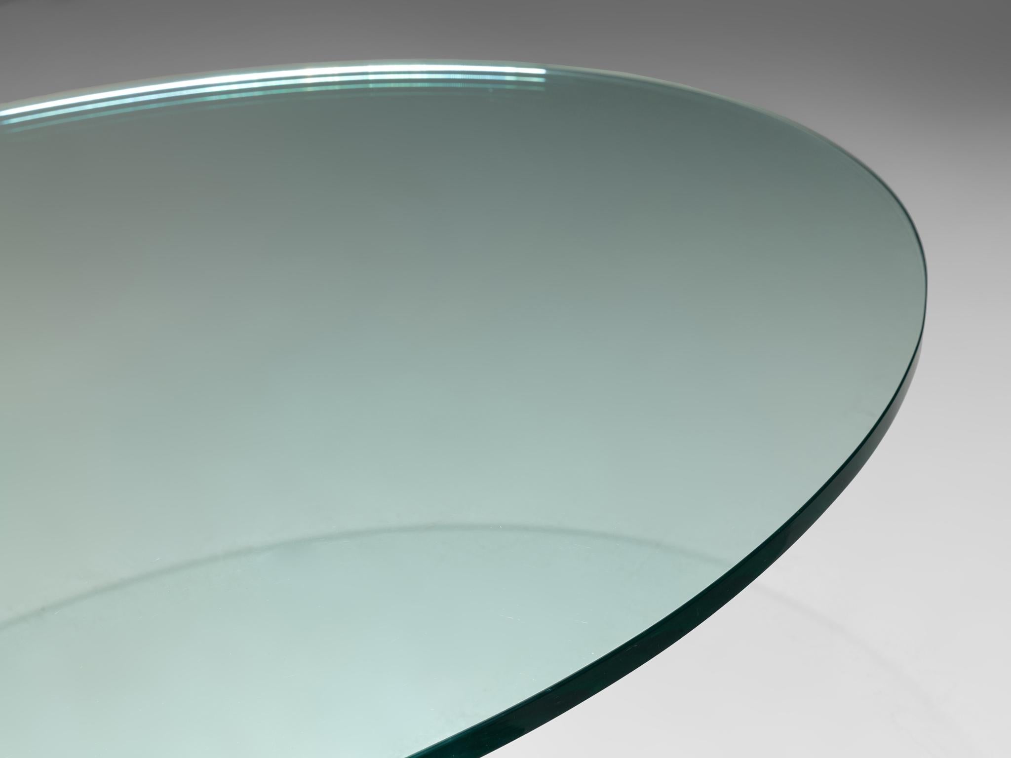 Coffee Table 'K1000' in Carrara Marble and Glass for Ronald Schmitt In Good Condition In Waalwijk, NL