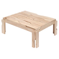 Table basse en bois fabriquée à la main avec du peuplier réutilisé de Vicent Orts