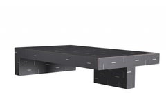 Mesa baja de cuero Stephane Parmentier para Giobagnara Mesa baja Atari II