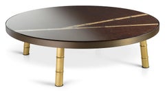 Coffee Table Legs & Frame Antique Bronze Finish Bronze Leaf Glass Mosaic Insert