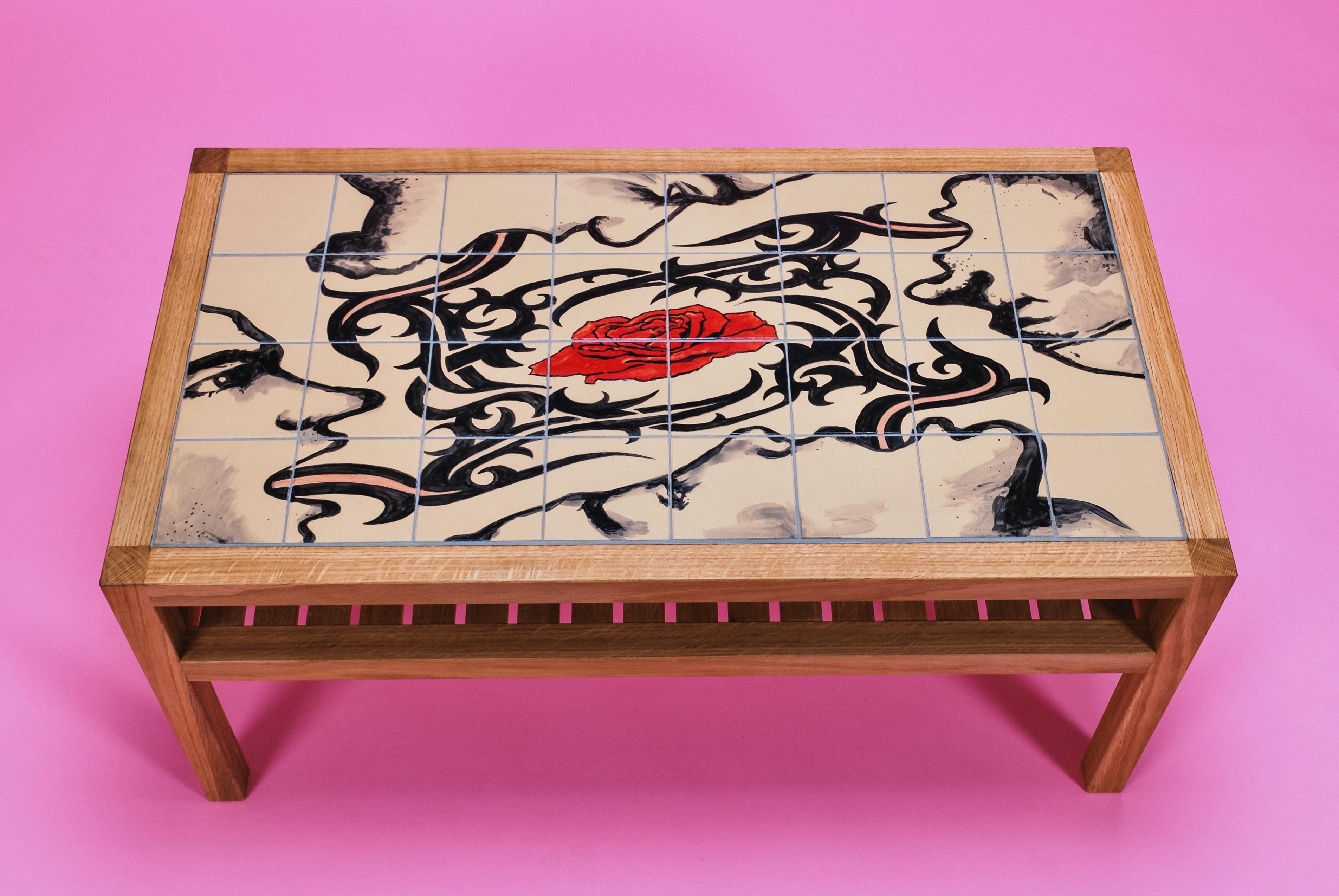 Coffee Table, Hand Painted Tiles, Ruth Angel Edwards Limited Artist Edition For Sale 8