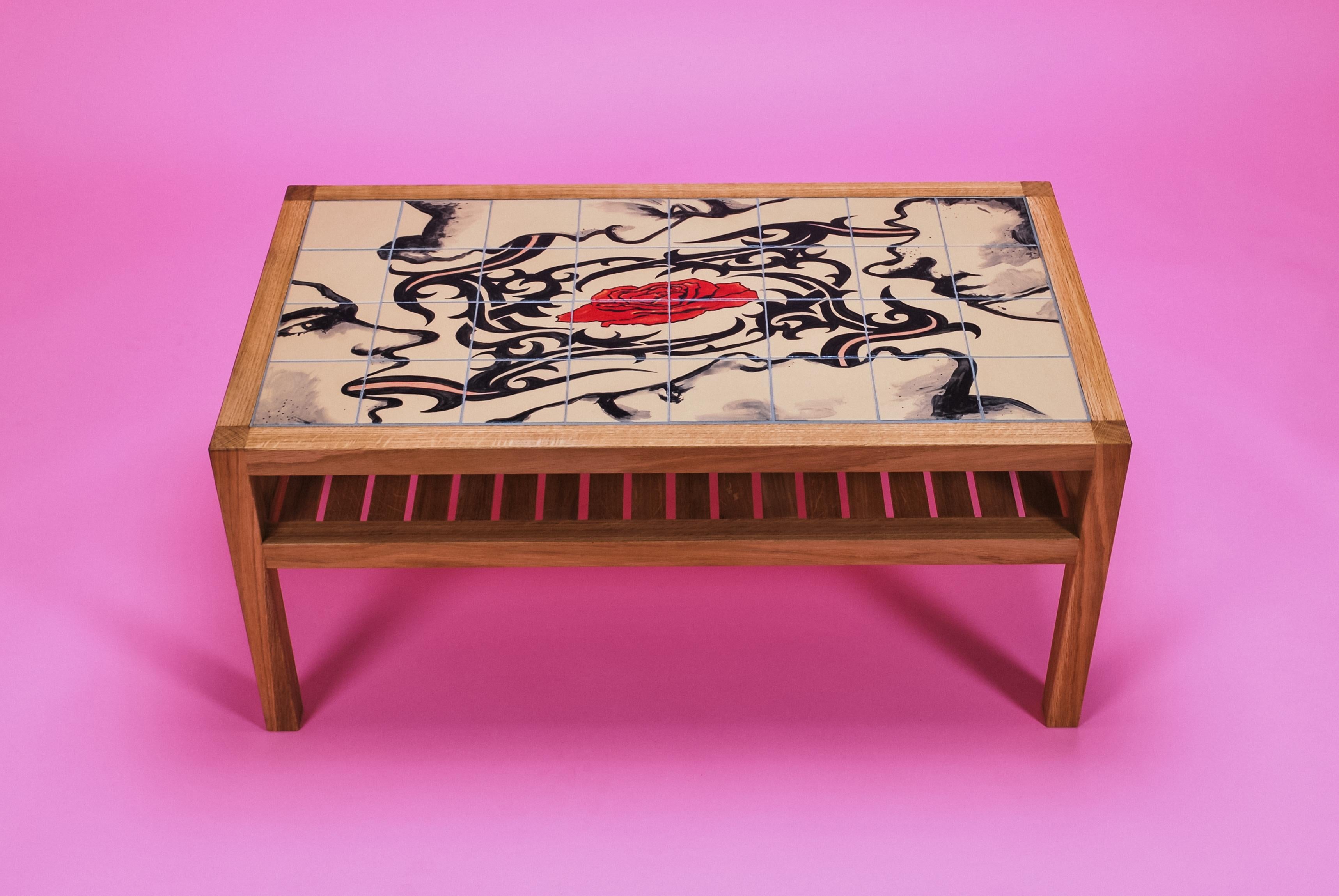 Coffee Table, Hand Painted Tiles, Ruth Angel Edwards Limited Artist Edition For Sale 10