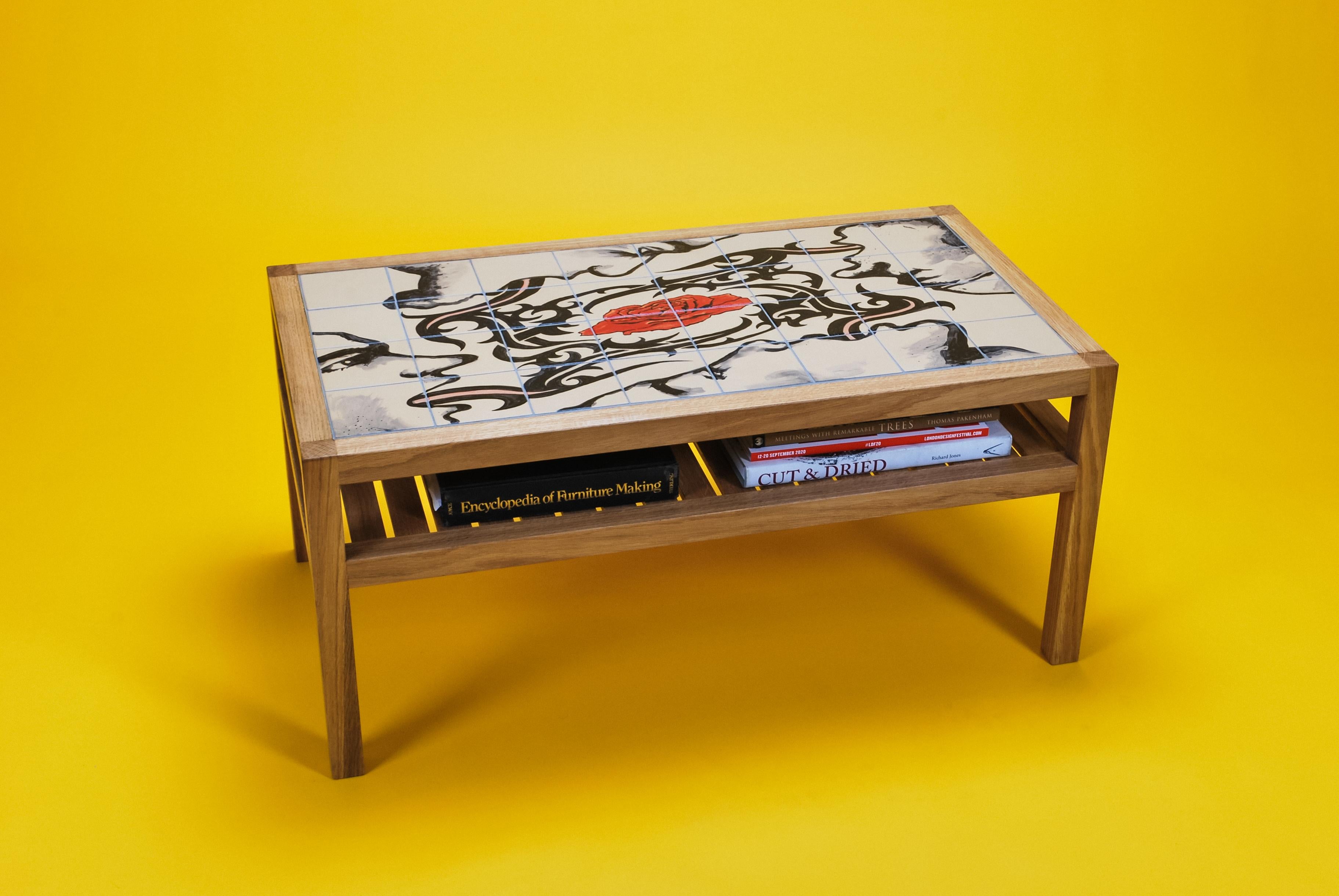 Coffee Table, Hand Painted Tiles, Ruth Angel Edwards Limited Artist Edition For Sale 11
