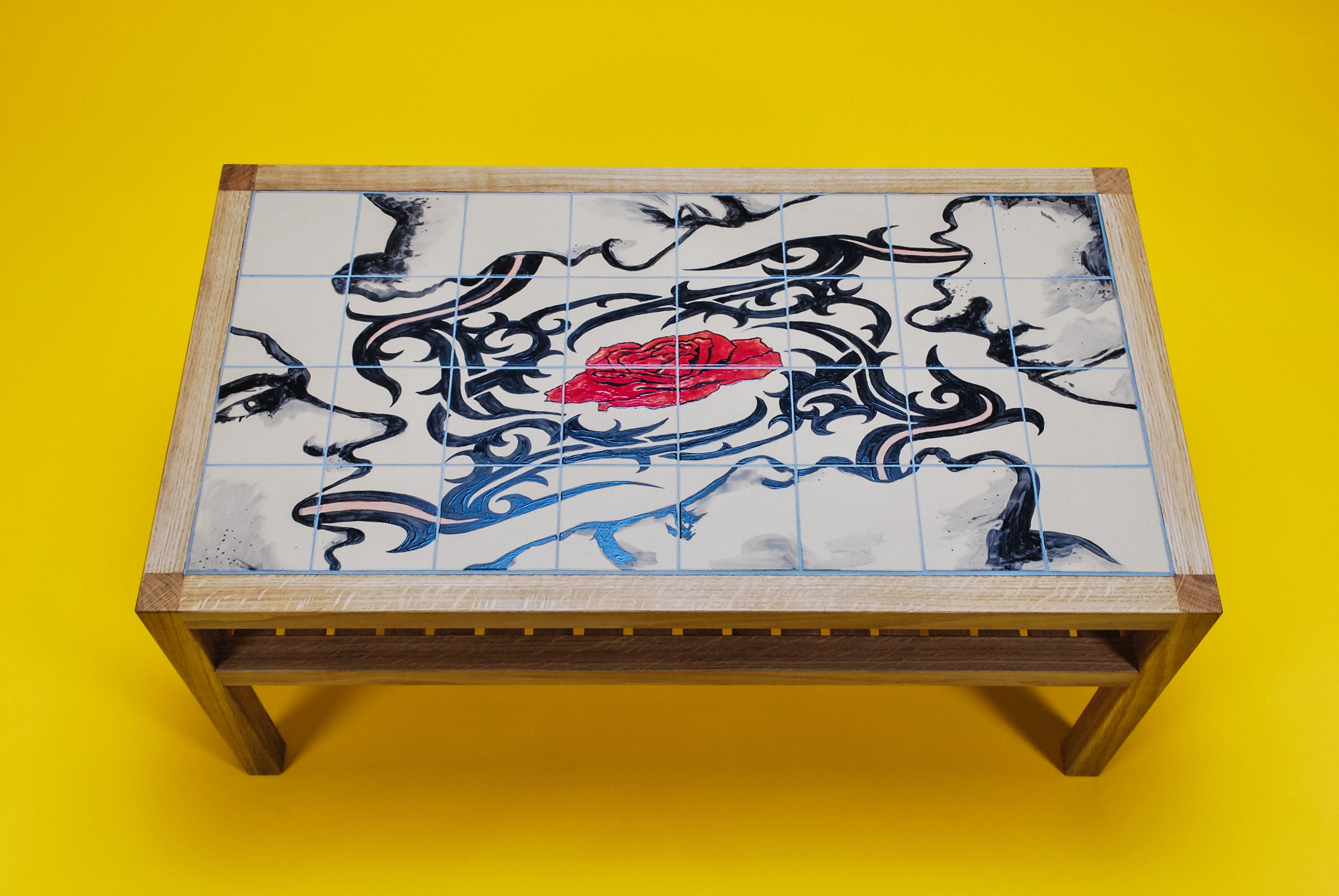 Coffee Table, Hand Painted Tiles, Ruth Angel Edwards Limited Artist Edition For Sale 12