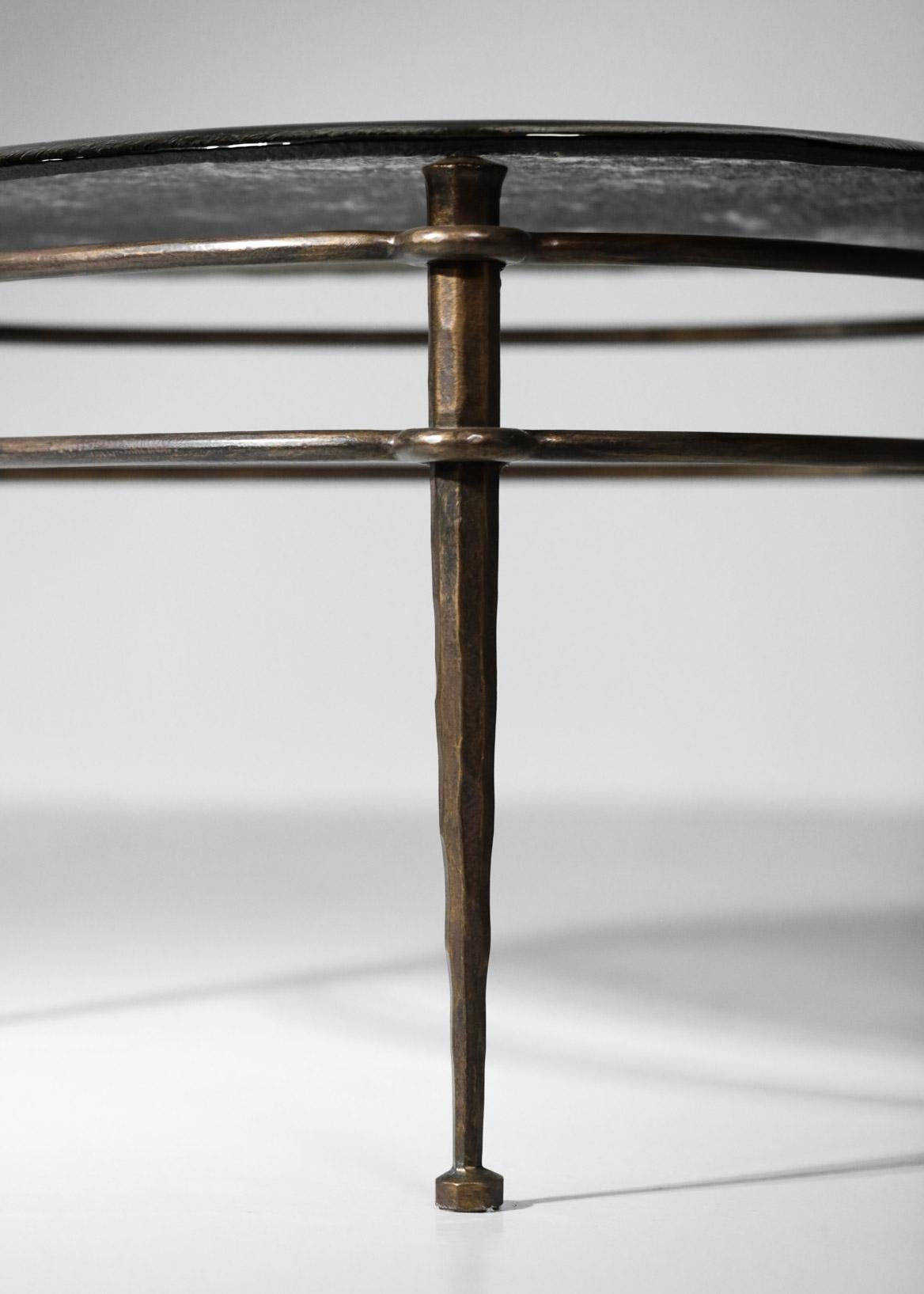 Coffee Table Lothar Klute Tripod Glass and Bronze German Design D333 8