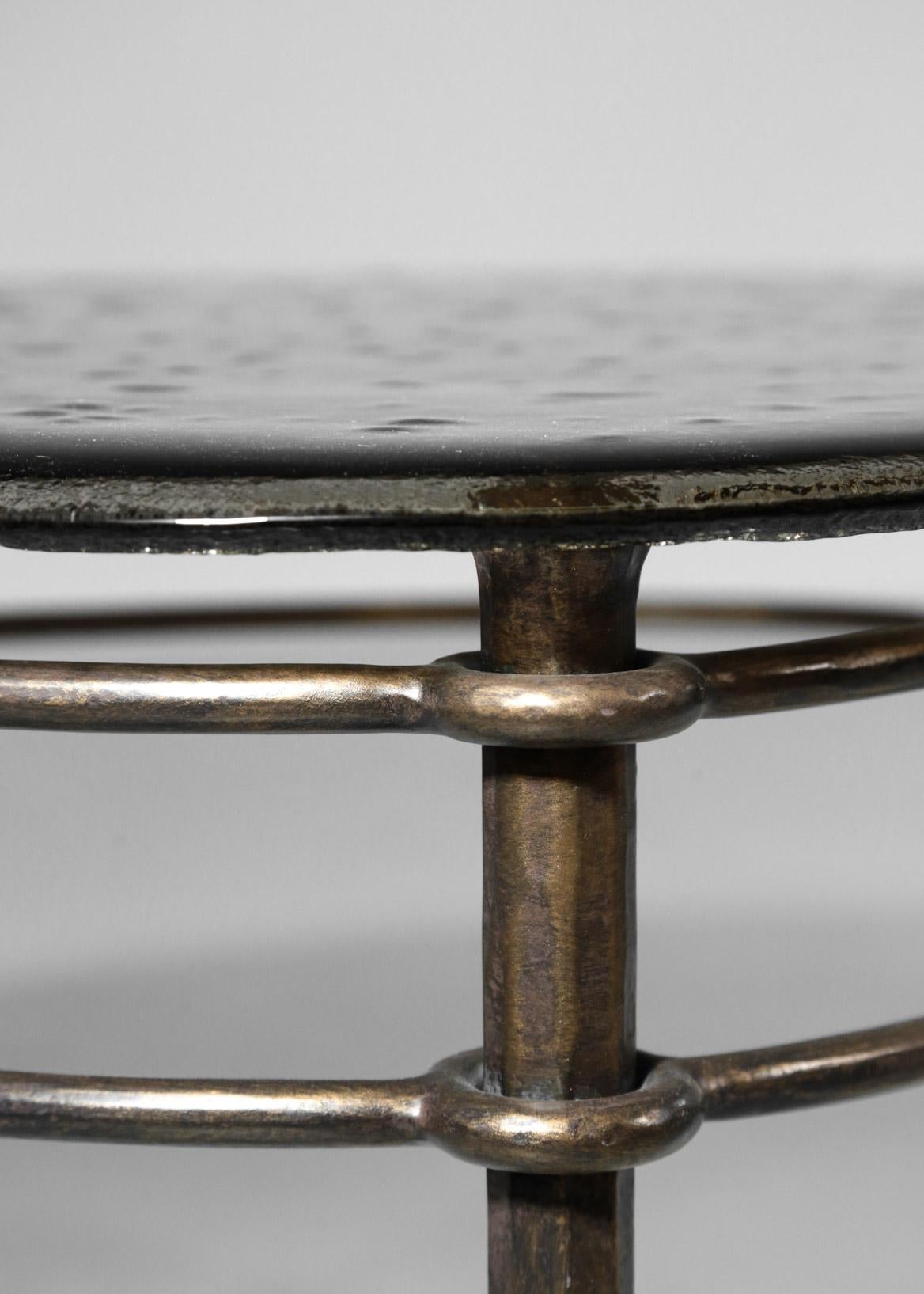 Late 20th Century Coffee Table Lothar Klute Tripod Glass and Bronze German Design D333