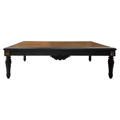 Couchtisch Louis XVI Stil Struktur Hand geschnitzt Massivholz Top Glas