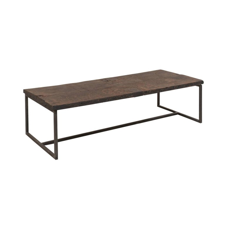 Coffee Table Made From 18th Century Spanish Wood Door And Custom Coffee Table Made From 18th Century Spanish Wood Door And Custom Iron Base For