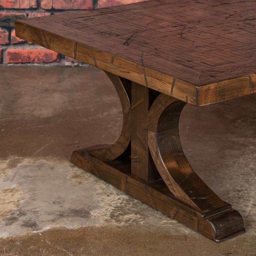 Contemporary Coffee Table Made From Reclaimed Boxcar Maple Flooring