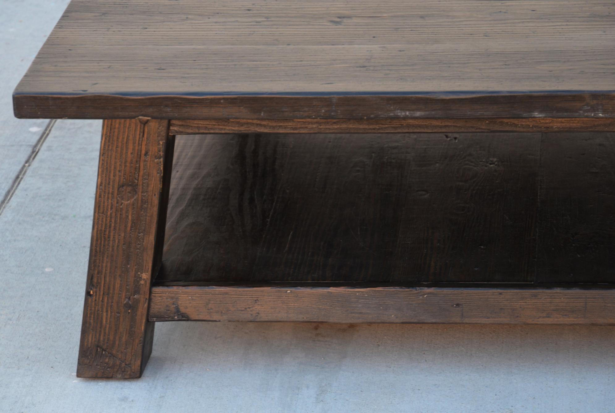 American Craftsman Klara Coffee Table made from Reclaimed Pine For Sale