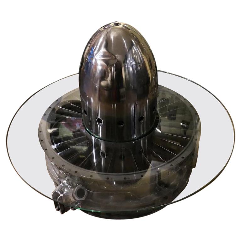 Table basse fabriquée à partir d'un avion militaire français Super Mystère B2 en vente