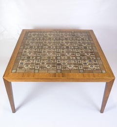 Coffee Table Made In Rosewood & "Baca" Faience tiles By Severin Hansen