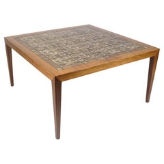 Coffee Table Made In Rosewood & "Baca" Faience tiles By Severin Hansen